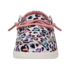 Wendy Youth - White Leopard -Heydude Shoes 40106 9CF WENDYYOUTHCAT WHITELEOPARD LEFTFRONT
