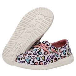 Wendy Youth - White Leopard -Heydude Shoes 40106 9CF WENDYYOUTHCAT WHITELEOPARD PAIRBOTTOM