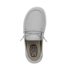Wendy Youth Slub Canvas - Light Grey -Heydude Shoes 40143 007 WENDYYOUTHSLUBCANVAS LIGHTGREY LEFTTOP