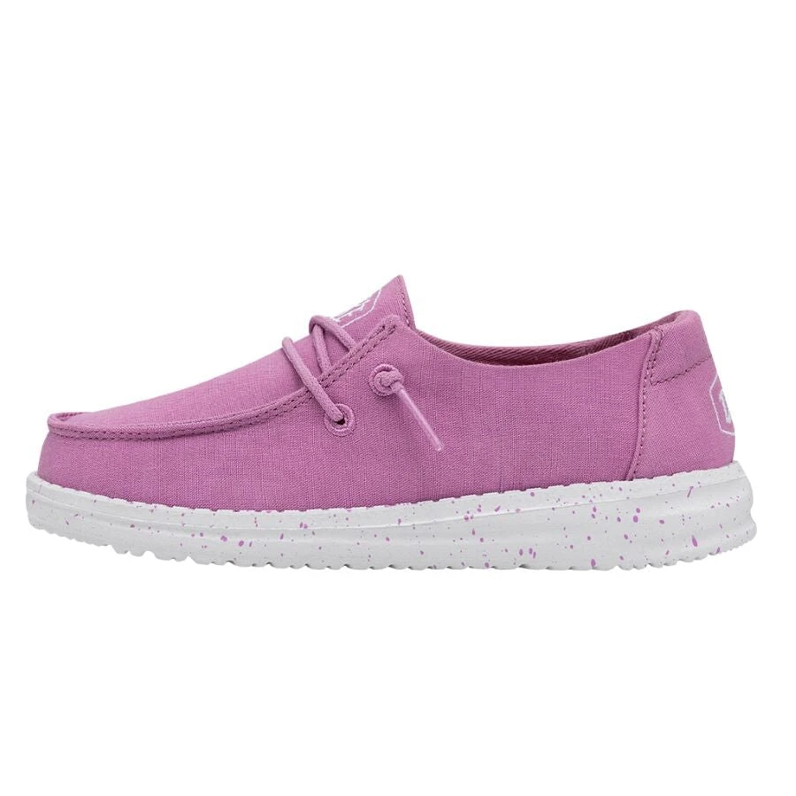 Wendy Youth Slub Canvas - Violet Wendy Youth Slub Canvas - Violet -Heydude Shoes 40143 508 WENDY YOUTH SLUB CANVAS VIOLET LEFT 1