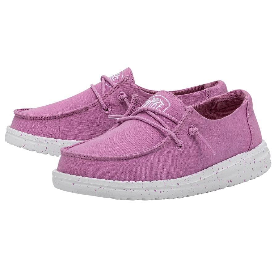 Wendy Youth Slub Canvas - Violet Wendy Youth Slub Canvas - Violet -Heydude Shoes 40143 508 WENDY YOUTH SLUB CANVAS VIOLET LEFT 2