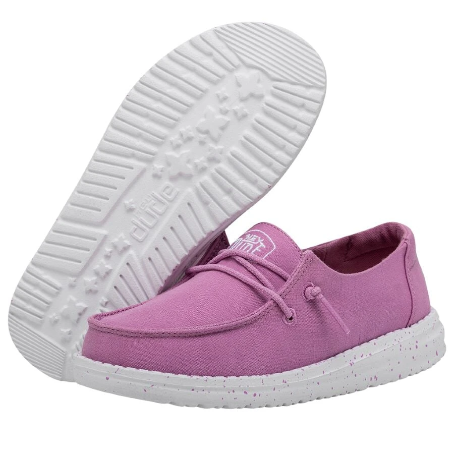 Wendy Youth Slub Canvas - Violet Wendy Youth Slub Canvas - Violet -Heydude Shoes 40143 508 WENDY YOUTH SLUB CANVAS VIOLET LEFT 3