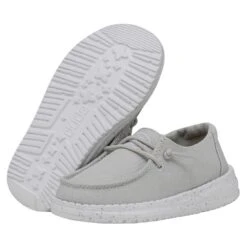 Wendy Toddler Slub Canvas - Light Grey -Heydude Shoes 40144 007 WENDYTODDLERSLUBCANVAS LIGHTGREY PAIRBOTTOM