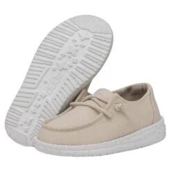 Wendy Toddler Slub Canvas - Natural -Heydude Shoes 40144 106 WENDYTODDLERSLUBCANVAS NATURAL PAIRBOTTOM