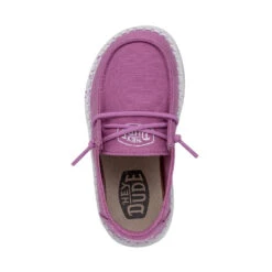 Wendy Toddler Slub Canvas - Violet -Heydude Shoes 40144 508 WENDYTODDLERSLUBCANVAS VIOLET LEFTTOP