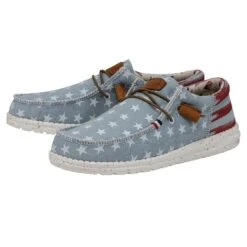 Wally Americana - Denim Star 4 Wally Americana - Denim Star -Heydude Shoes 40395 4NR WALLYAMERICANA DENIMSTAR PAIRSIDE