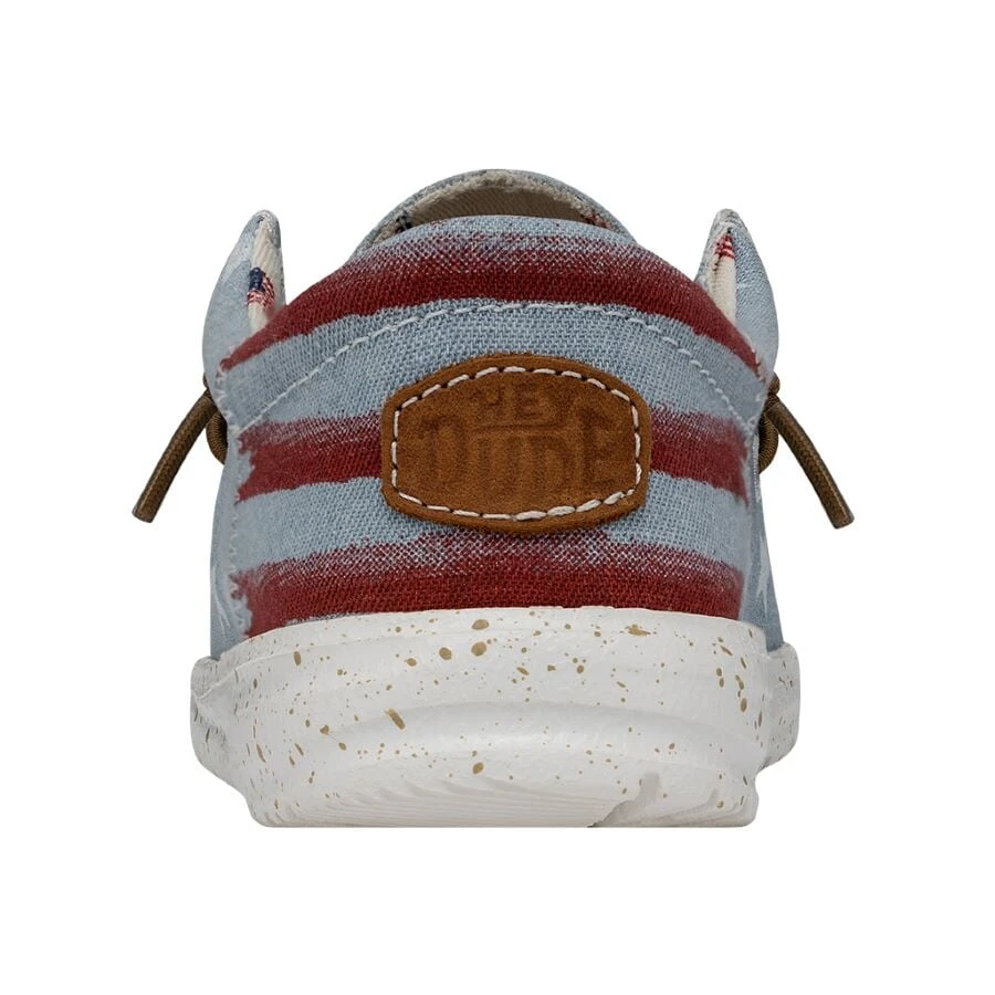 Wally Youth Americana - Denim Star Wally Youth Americana - Denim Star -Heydude Shoes 40479 4NR WALLYAMERICANAYOUTH DENIMSTAR LEFTBACK