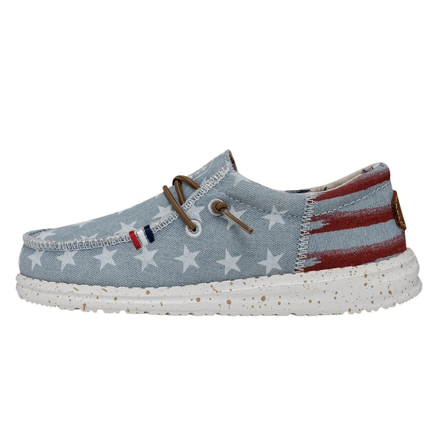 Wally Youth Americana - Denim Star Wally Youth Americana - Denim Star -Heydude Shoes 40479 4NR WALLYAMERICANAYOUTH DENIMSTAR LEFTSIDE