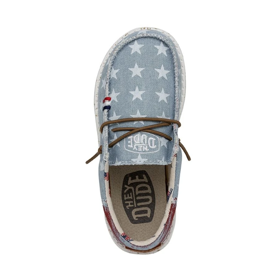 Wally Youth Americana - Denim Star Wally Youth Americana - Denim Star -Heydude Shoes 40479 4NR WALLYAMERICANAYOUTH DENIMSTAR LEFTTOP