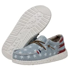 Wally Youth Americana - Denim Star 4 Wally Youth Americana - Denim Star -Heydude Shoes 40479 4NR WALLYAMERICANAYOUTH DENIMSTAR PAIRBOTTOM