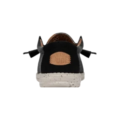 Wally Washed Canvas - Black -Heydude Shoes FW23 M 40296 001 WALLY WASHED CANVAS BLACK LEFT BACK