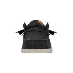 Wally Washed Canvas - Black -Heydude Shoes FW23 M 40296 001 WALLY WASHED CANVAS BLACK LEFT FRONT