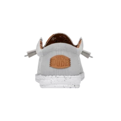 Wally Washed Canvas - Light Grey -Heydude Shoes FW23 M 40296 007 WALLY WASHED CANVAS LIGHT GREY LEFT BACK