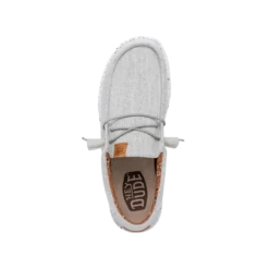 Wally Washed Canvas - Light Grey -Heydude Shoes FW23 M 40296 007 WALLY WASHED CANVAS LIGHT GREY LEFT TOP