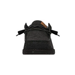 Wally Washed Canvas - Black/Black -Heydude Shoes FW23 M 40296 060 WALLY WASHED CANVAS BLACK BLACK LEFT FRONT