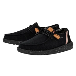 Wendy Washed Canvas - Black -Heydude Shoes FW23 W 40297 001 WENDY WASHED CANVAS BLACK LEFT PAIR