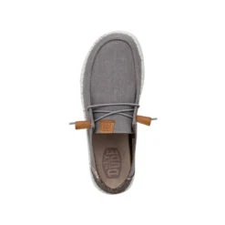 Wendy Washed Canvas - Grey -Heydude Shoes FW23 W 40297 030 WENDY WASHED CANVAS GREY LEFT TOP