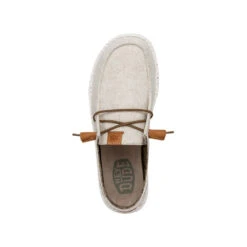 Wendy Washed Canvas - Cream -Heydude Shoes FW23 W 40297 13R WENDY WASHED CANVAS CREAM LEFT TOP