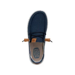 Wendy Washed Canvas - Navy -Heydude Shoes FW23 W 40297 410 WENDY WASHED CANVAS NAVY LEFT TOP