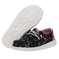 Wendy Youth - Unicorn Black -Heydude Shoes FW23 Y 40452 001 WENDY YOUTH UNICORN BLACK LEFT PAIROUTSOLE
